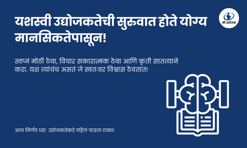 उद्योजकतेसाठी आवश्यक मानसिकता दर्शवणारा प्रेरणादायी मराठी बिझनेस इमेज